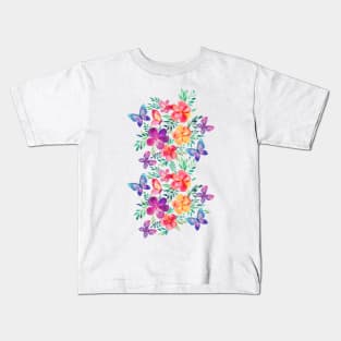 Summer Blooms & Butterflies on cream Kids T-Shirt